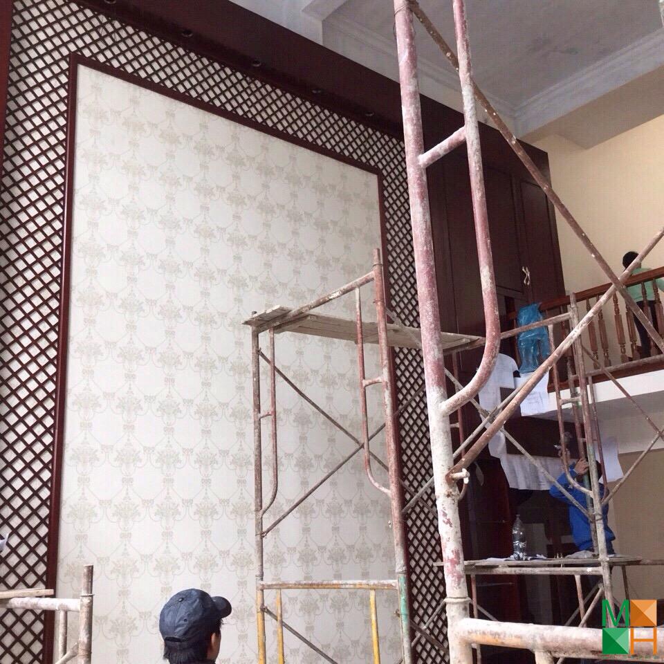  Công trình thi công giấy dán tường tân cổ điển tại Hoài Đức- Anh Toàn